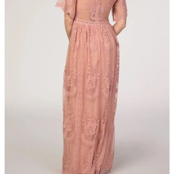 knee length dresses for ladies Flowing Ribbons Mesh Sleeveless Evening Dress